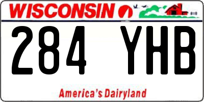 WI license plate 284YHB