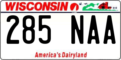 WI license plate 285NAA