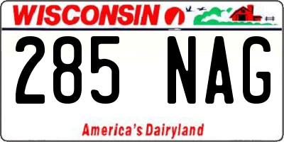 WI license plate 285NAG