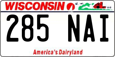 WI license plate 285NAI