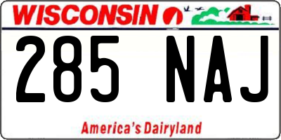 WI license plate 285NAJ
