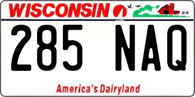 WI license plate 285NAQ