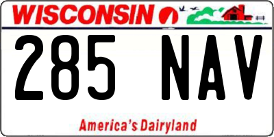 WI license plate 285NAV