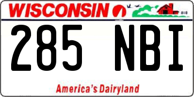 WI license plate 285NBI