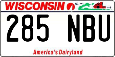 WI license plate 285NBU