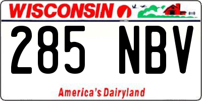 WI license plate 285NBV
