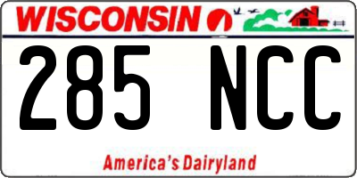 WI license plate 285NCC