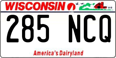 WI license plate 285NCQ
