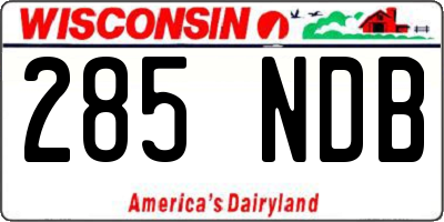 WI license plate 285NDB