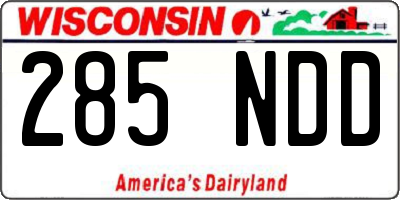 WI license plate 285NDD