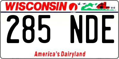 WI license plate 285NDE