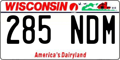 WI license plate 285NDM