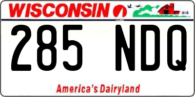 WI license plate 285NDQ