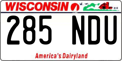 WI license plate 285NDU