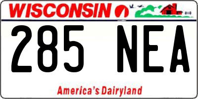 WI license plate 285NEA