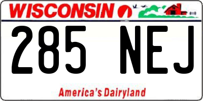 WI license plate 285NEJ