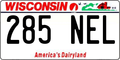 WI license plate 285NEL
