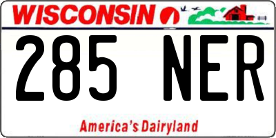 WI license plate 285NER
