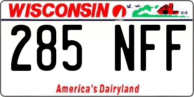 WI license plate 285NFF