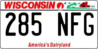 WI license plate 285NFG