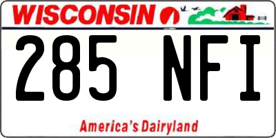 WI license plate 285NFI