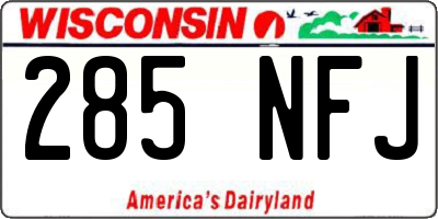 WI license plate 285NFJ