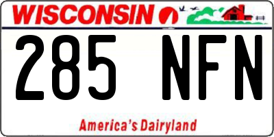 WI license plate 285NFN