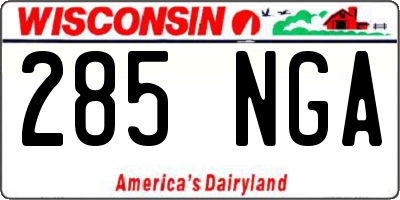 WI license plate 285NGA