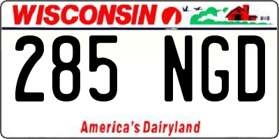 WI license plate 285NGD