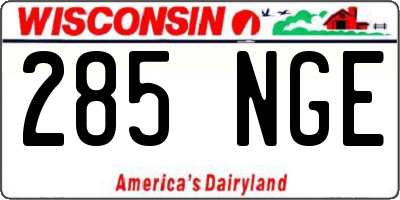 WI license plate 285NGE