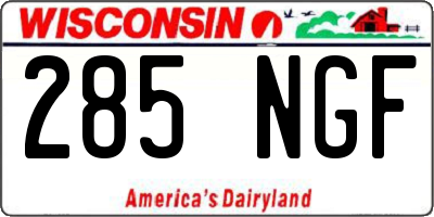 WI license plate 285NGF