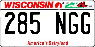 WI license plate 285NGG