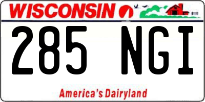WI license plate 285NGI
