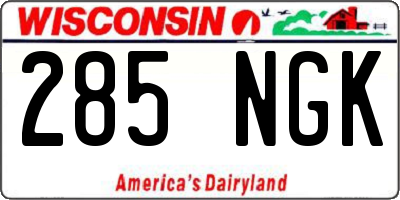 WI license plate 285NGK