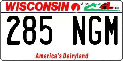 WI license plate 285NGM