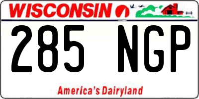 WI license plate 285NGP