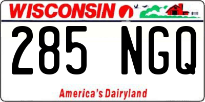 WI license plate 285NGQ