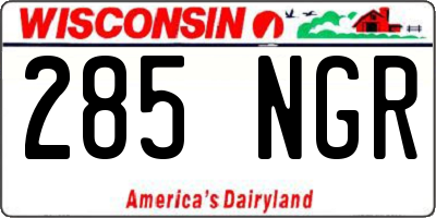 WI license plate 285NGR