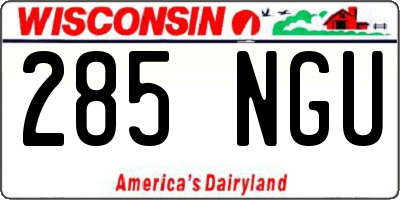 WI license plate 285NGU