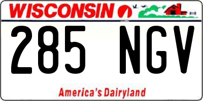 WI license plate 285NGV