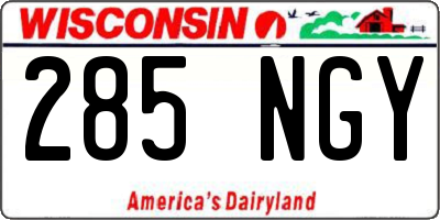 WI license plate 285NGY