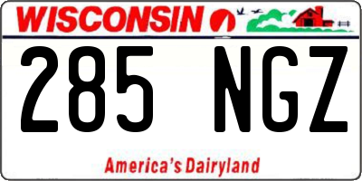 WI license plate 285NGZ