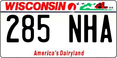 WI license plate 285NHA
