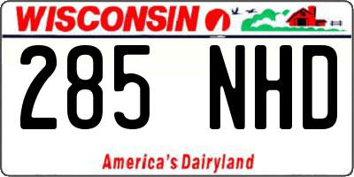 WI license plate 285NHD