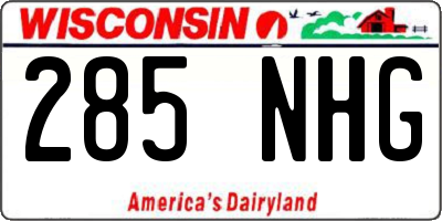 WI license plate 285NHG