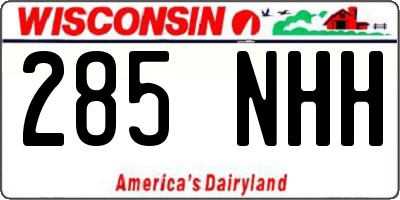 WI license plate 285NHH