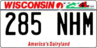 WI license plate 285NHM