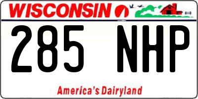 WI license plate 285NHP