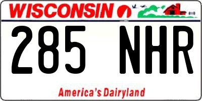 WI license plate 285NHR