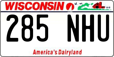 WI license plate 285NHU
